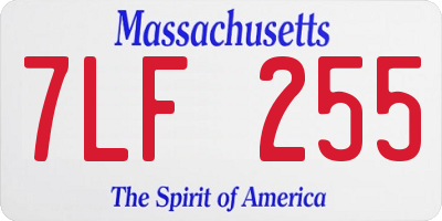 MA license plate 7LF255
