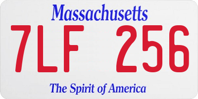 MA license plate 7LF256
