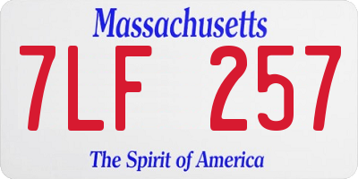 MA license plate 7LF257