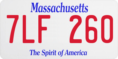 MA license plate 7LF260