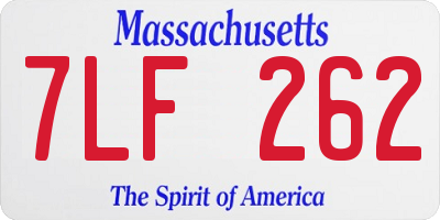 MA license plate 7LF262