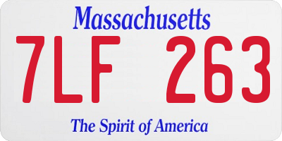 MA license plate 7LF263