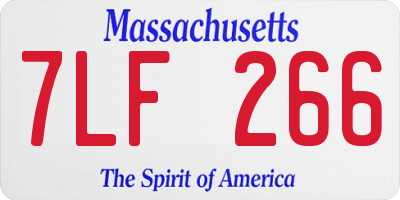 MA license plate 7LF266
