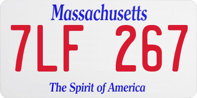 MA license plate 7LF267