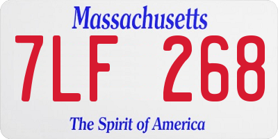 MA license plate 7LF268