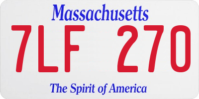MA license plate 7LF270