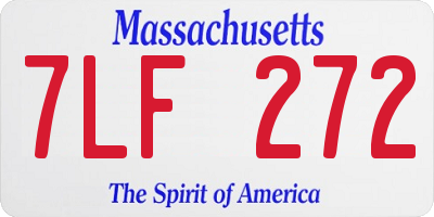 MA license plate 7LF272