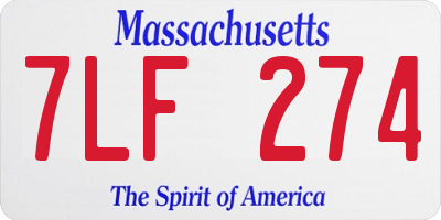 MA license plate 7LF274