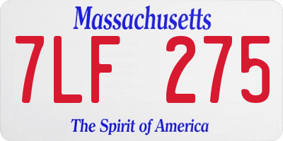 MA license plate 7LF275