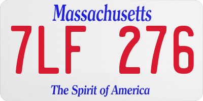 MA license plate 7LF276