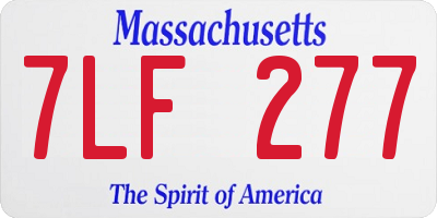 MA license plate 7LF277