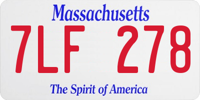 MA license plate 7LF278