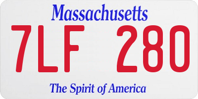 MA license plate 7LF280