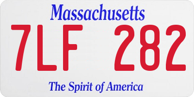 MA license plate 7LF282