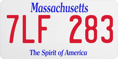 MA license plate 7LF283