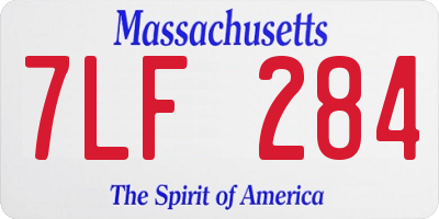 MA license plate 7LF284