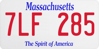 MA license plate 7LF285