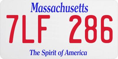 MA license plate 7LF286