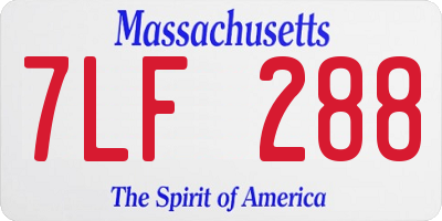 MA license plate 7LF288