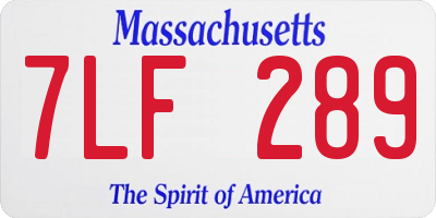 MA license plate 7LF289