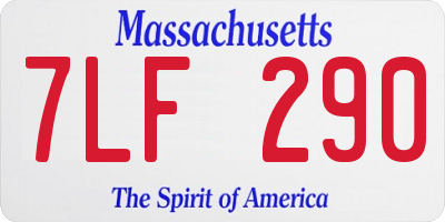 MA license plate 7LF290