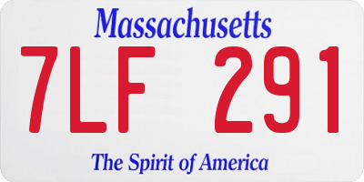 MA license plate 7LF291