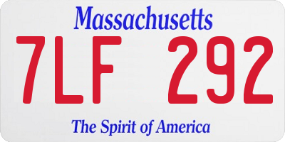 MA license plate 7LF292
