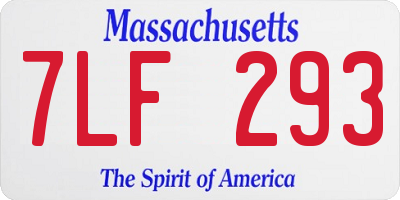 MA license plate 7LF293