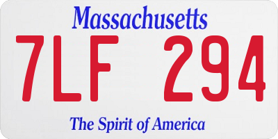 MA license plate 7LF294