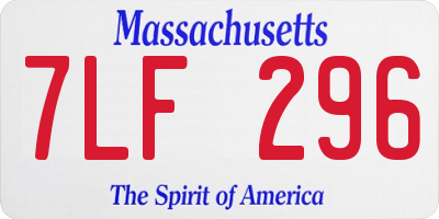 MA license plate 7LF296