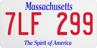 MA license plate 7LF299