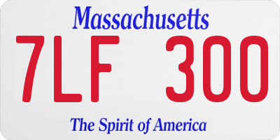 MA license plate 7LF300