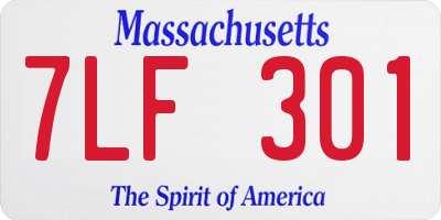 MA license plate 7LF301