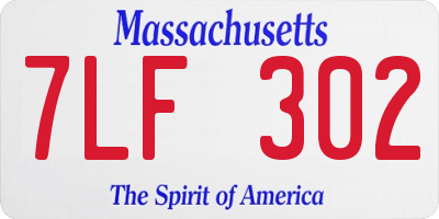 MA license plate 7LF302