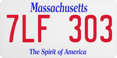 MA license plate 7LF303