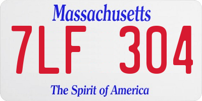 MA license plate 7LF304