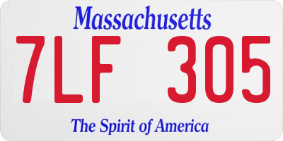 MA license plate 7LF305