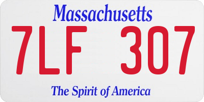MA license plate 7LF307