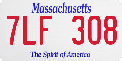 MA license plate 7LF308