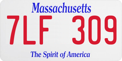 MA license plate 7LF309