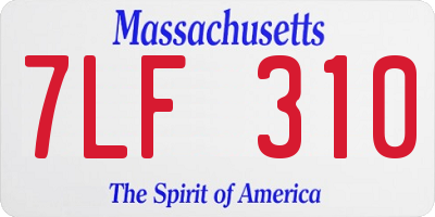 MA license plate 7LF310