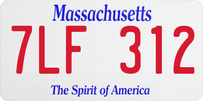 MA license plate 7LF312