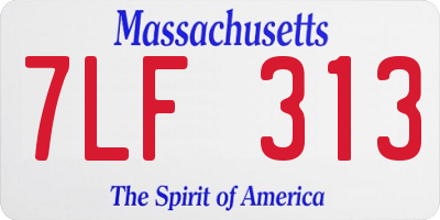 MA license plate 7LF313