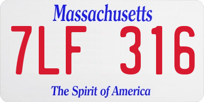 MA license plate 7LF316