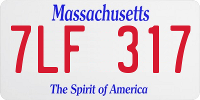 MA license plate 7LF317