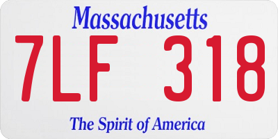 MA license plate 7LF318