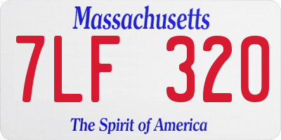 MA license plate 7LF320