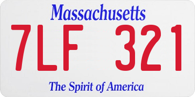 MA license plate 7LF321
