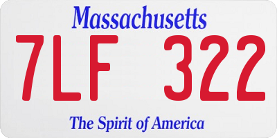 MA license plate 7LF322