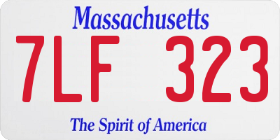 MA license plate 7LF323
